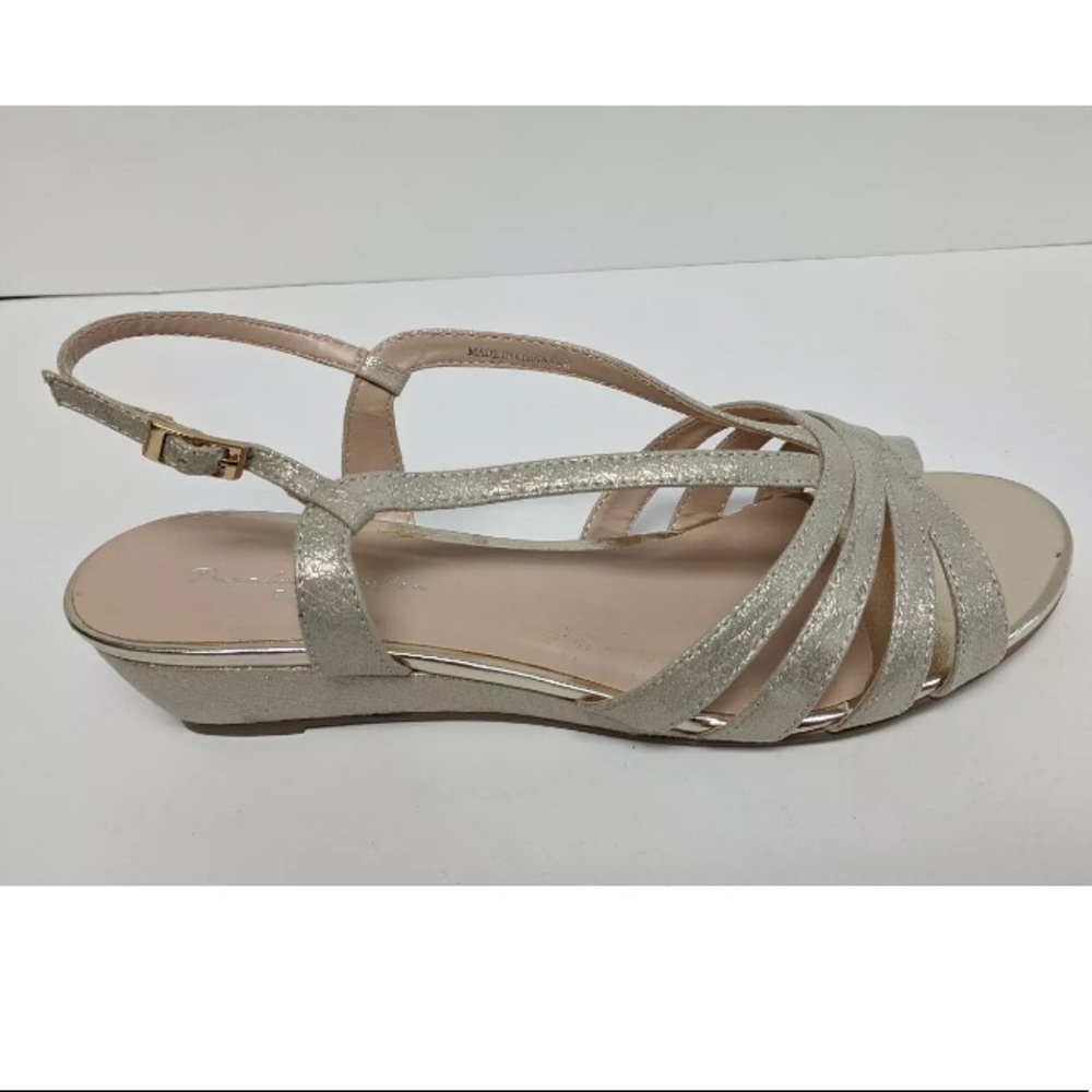 NIB Paradox London Joleen Wedge Sandal gold 10 wide - Picture 6 of 7